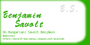 benjamin savolt business card